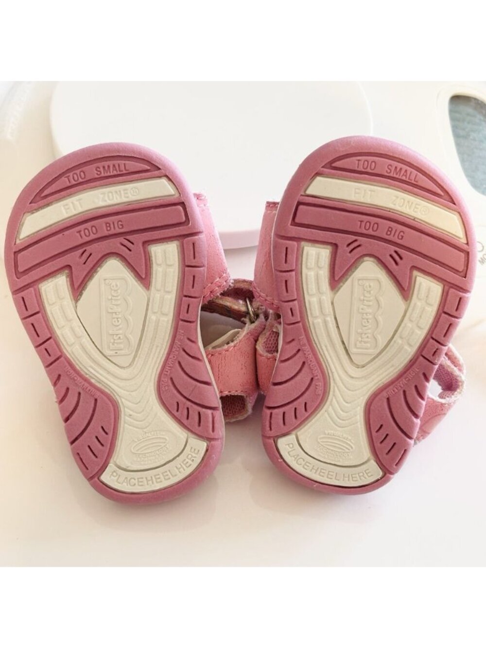 90s Y2K Vintage Fisher Price Infant Footwear Pink Bear Plaid Size US 1 - Picture 5 of 6